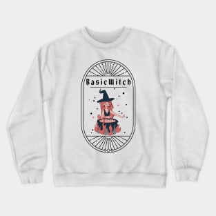 Basic Witch Funny Halloween Design Crewneck Sweatshirt